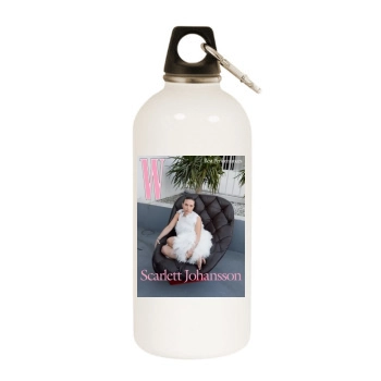 Scarlett Johansson White Water Bottle With Carabiner