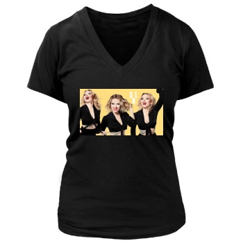 Scarlett Johansson Women's Deep V-Neck TShirt