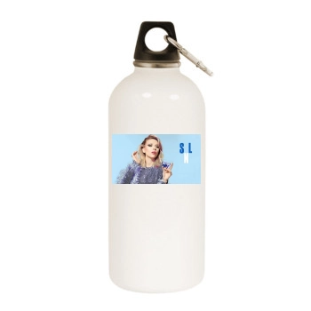 Scarlett Johansson White Water Bottle With Carabiner