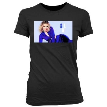 Scarlett Johansson Women's Junior Cut Crewneck T-Shirt