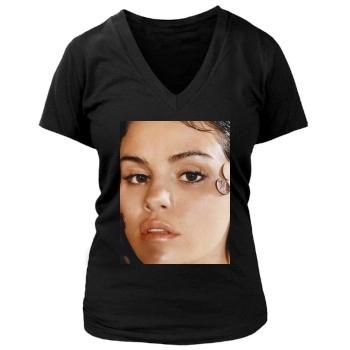 Selena Gomez Women's Deep V-Neck TShirt