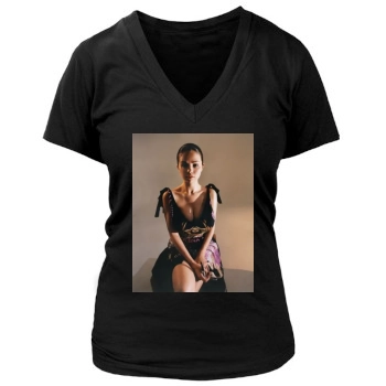 Selena Gomez Women's Deep V-Neck TShirt