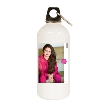 Selena Gomez White Water Bottle With Carabiner