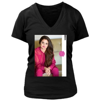 Selena Gomez Women's Deep V-Neck TShirt