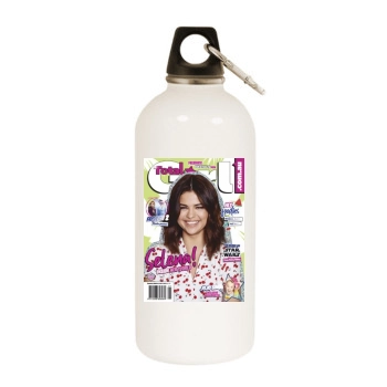 Selena Gomez White Water Bottle With Carabiner