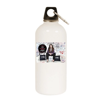 Selena Gomez White Water Bottle With Carabiner