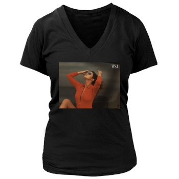 Selena Gomez Women's Deep V-Neck TShirt