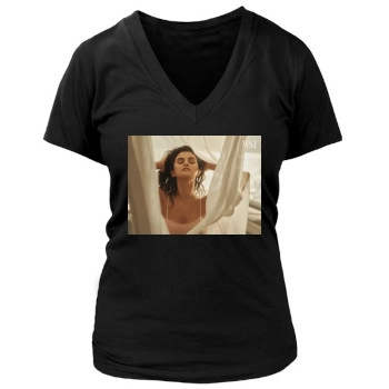 Selena Gomez Women's Deep V-Neck TShirt