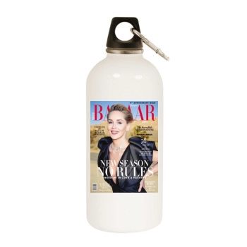 Sharon Stone White Water Bottle With Carabiner