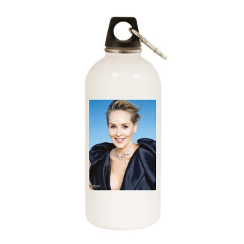 Sharon Stone White Water Bottle With Carabiner