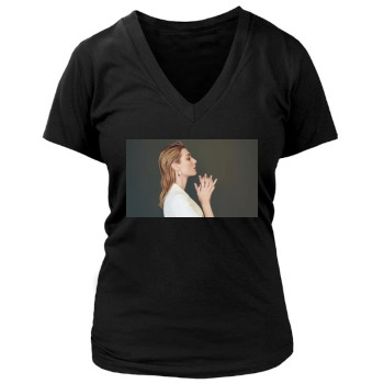 Elizabeth Debicki Women's Deep V-Neck TShirt