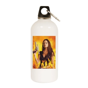 Summer Glau White Water Bottle With Carabiner