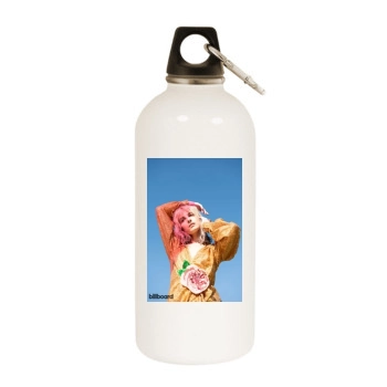 Hayley Williams White Water Bottle With Carabiner