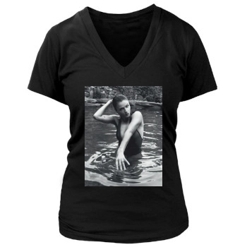 Helena Christensen Women's Deep V-Neck TShirt