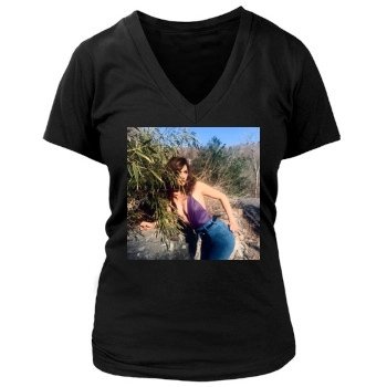 Helena Christensen Women's Deep V-Neck TShirt