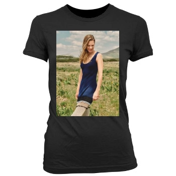 Hilary Swank Women's Junior Cut Crewneck T-Shirt