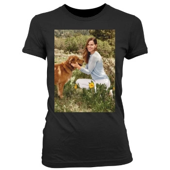 Hilary Swank Women's Junior Cut Crewneck T-Shirt