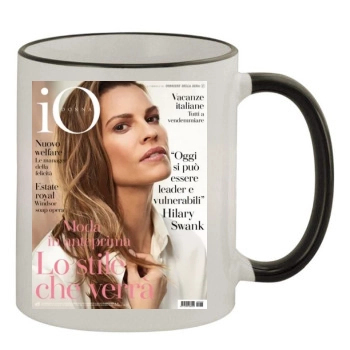 Hilary Swank 11oz Colored Rim & Handle Mug