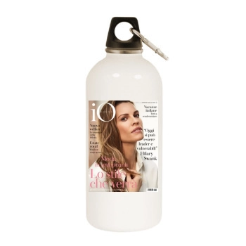 Hilary Swank White Water Bottle With Carabiner