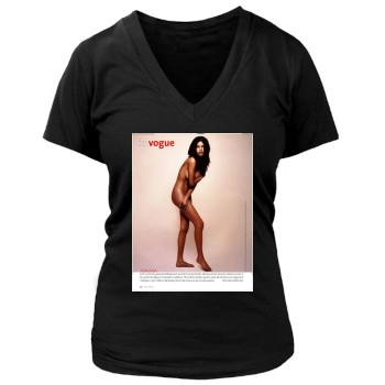 Adriana Lima Women's Deep V-Neck TShirt