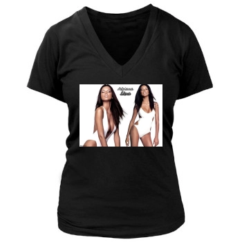 Adriana Lima Women's Deep V-Neck TShirt