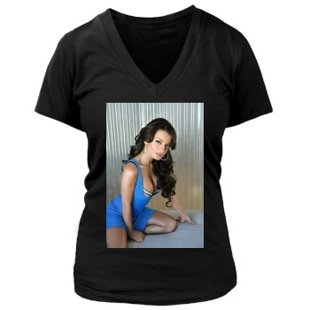 Olivia Munn Women's Deep V-Neck TShirt