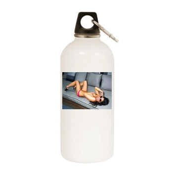 Olivia Munn White Water Bottle With Carabiner