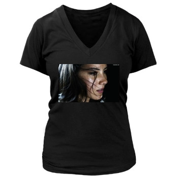 Olivia Munn Women's Deep V-Neck TShirt