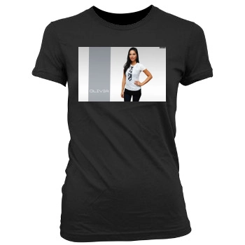 Olivia Munn Women's Junior Cut Crewneck T-Shirt