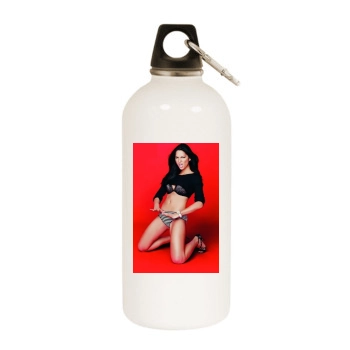 Olivia Munn White Water Bottle With Carabiner