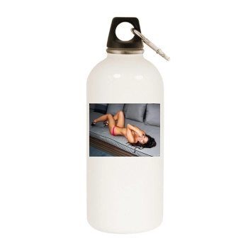 Olivia Munn White Water Bottle With Carabiner