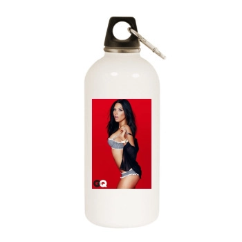 Olivia Munn White Water Bottle With Carabiner