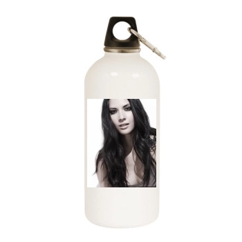 Olivia Munn White Water Bottle With Carabiner