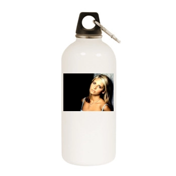 Sarah Michelle Gellar White Water Bottle With Carabiner