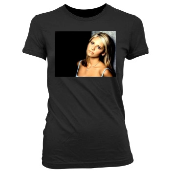 Sarah Michelle Gellar Women's Junior Cut Crewneck T-Shirt