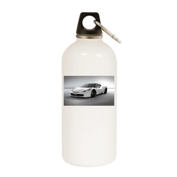 Ferrari 458 Italia White Water Bottle With Carabiner