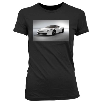 Ferrari 458 Italia Women's Junior Cut Crewneck T-Shirt