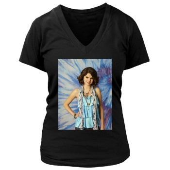 Selena Gomez Women's Deep V-Neck TShirt