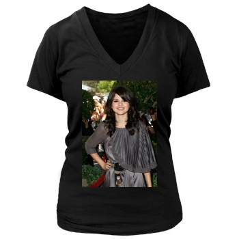 Selena Gomez Women's Deep V-Neck TShirt