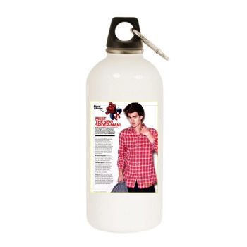 Andrew Garfield White Water Bottle With Carabiner