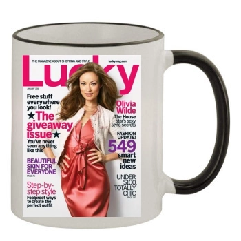 Olivia Wilde 11oz Colored Rim & Handle Mug