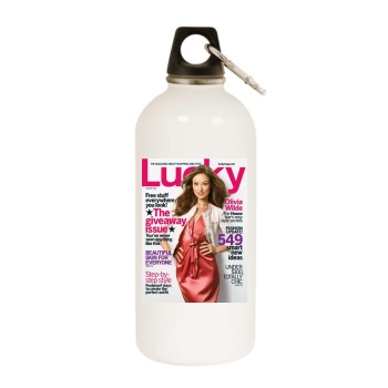 Olivia Wilde White Water Bottle With Carabiner