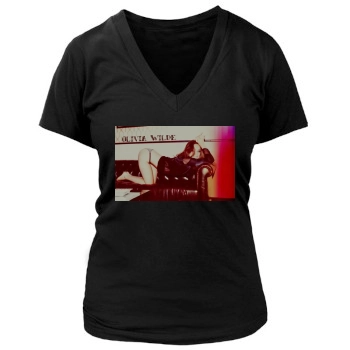 Olivia Wilde Women's Deep V-Neck TShirt