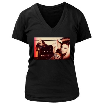 Olivia Wilde Women's Deep V-Neck TShirt