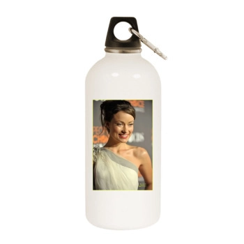 Olivia Wilde White Water Bottle With Carabiner