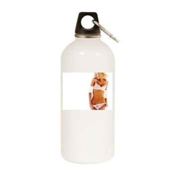 Adriana Karembeu White Water Bottle With Carabiner