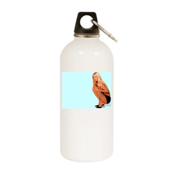 Adriana Karembeu White Water Bottle With Carabiner