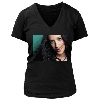 Alanis Morissette Women's Deep V-Neck TShirt