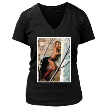 Andreea Popa Women's Deep V-Neck TShirt