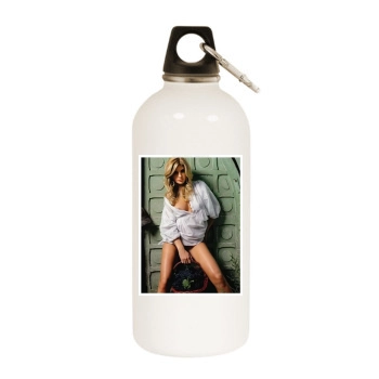 Andreea Popa White Water Bottle With Carabiner